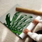 poster feuille verte monstera enroule.webp