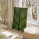 poster feuille verte salon beige.webp