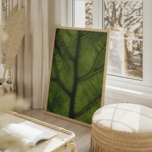 poster feuille verte salon beige.webp