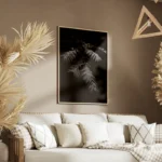 poster feuilles avec gouttes d eau salon.webp