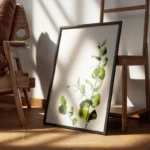 poster feuilles d eucalyptus vert encadre.webp