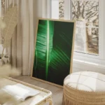 poster feuilles de bananier vertes salon beige.webp