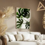 poster feuilles de monstera salon.webp