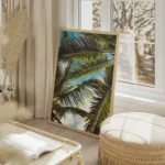 poster feuilles de palmier copie salon beige.webp