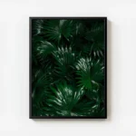 poster feuilles de palmier vertes avec cadre.webp