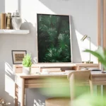 poster feuilles de palmier vertes bureau.webp