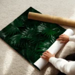 poster feuilles de palmier vertes enroule.webp