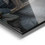 poster feuilles noires louis vuitton aluminium.webp