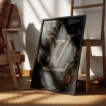 poster feuilles noires louis vuitton encadre.webp