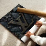 poster feuilles noires louis vuitton enroule.webp