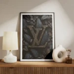 poster feuilles noires louis vuitton meuble.webp