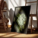 poster feuilles tropicales vertes encadre.webp