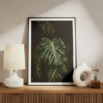 poster feuilles tropicales vertes meuble.webp