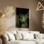 poster feuilles tropicales vertes salon.webp