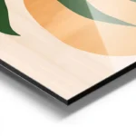 poster feuilles vertes et formes geometriques aluminium.webp