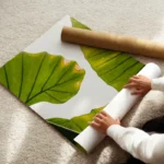 poster feuilles vertes lumineuses enroule.webp