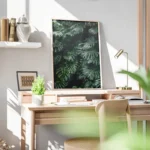 poster feuilles vertes monstera bureau.webp