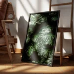 poster feuilles vertes monstera encadre.webp