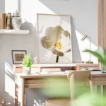 poster fleur blanche et jaune bureau.webp