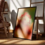 poster fleur delicate en gros plan encadre.webp