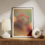 poster fleur delicate en gros plan meuble.webp