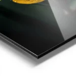 poster fleur jaune avec gouttes d eau aluminium.webp