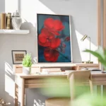 poster fleur rouge bureau.webp