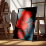 poster fleur rouge encadre.webp