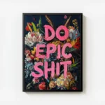 poster fleurs colorees avec texte moderne avec cadre.webp