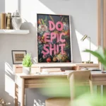 poster fleurs colorees avec texte moderne bureau.webp