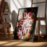 poster fleurs colorees avec texte moderne encadre.webp