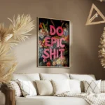 poster fleurs colorees avec texte moderne salon.webp