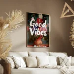 poster fleurs colorees et bonnes vibes salon.webp