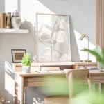poster fleurs delicates blanches bureau.webp
