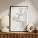 poster fleurs delicates blanches meuble.webp