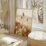 poster fleurs moelleuses salon beige.webp