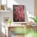 poster fleurs roses bureau.webp