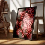 poster fleurs roses encadre.webp