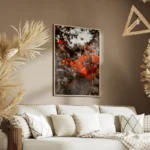 poster fleurs roses orange salon.webp
