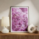 poster fleurs violettes en gros plan meuble.webp