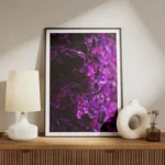poster fleurs violettes meuble.webp