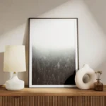 poster foret brumeuse monochrome meuble.webp