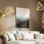 poster foret brumeuse monochrome salon.webp