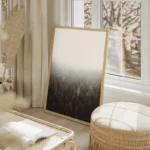 poster foret brumeuse monochrome salon beige.webp