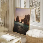 poster formation rocheuse ocean salon beige.webp