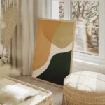poster formes abstraites naturelles salon beige.webp