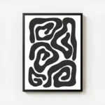 poster formes abstraites noires avec cadre.webp