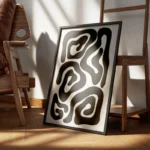 poster formes abstraites noires encadre.webp
