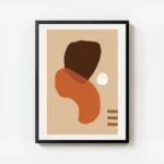 poster formes abstraites terreuses avec cadre.webp