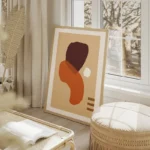 poster formes abstraites terreuses salon beige.webp